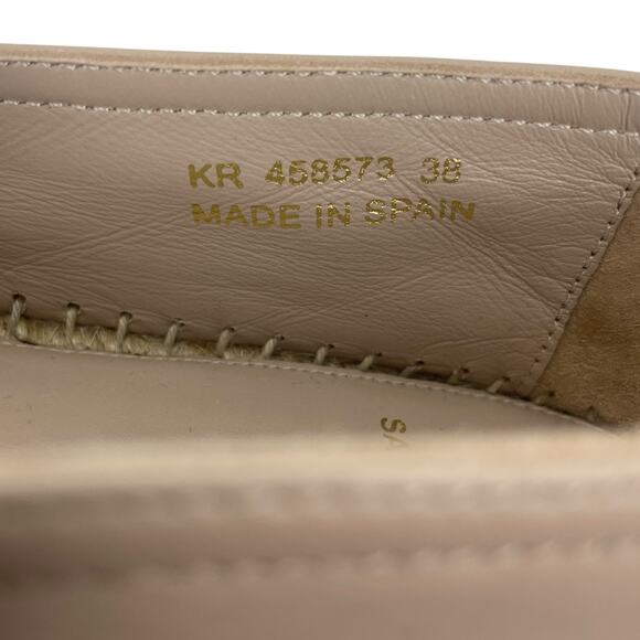 Saint Laurent Logo Monogram Nappa Leather Espadrilles Rose Poudre Size 38 - Picture 13 of 16
